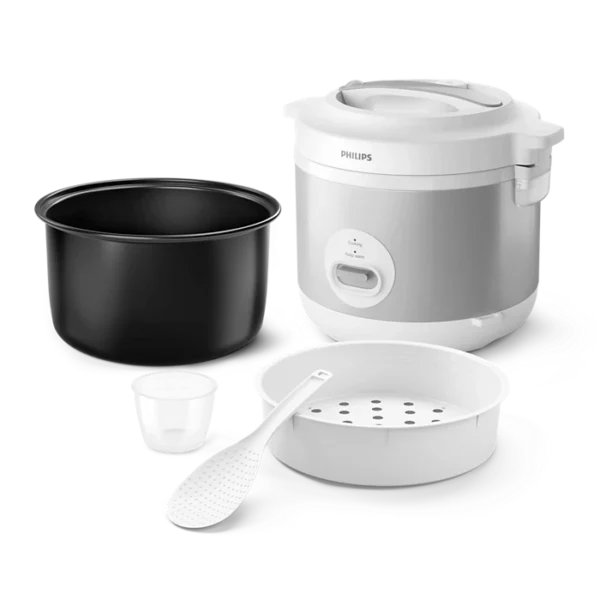 One-touch control panel and automatic keep-warm button on Philips rice cooker